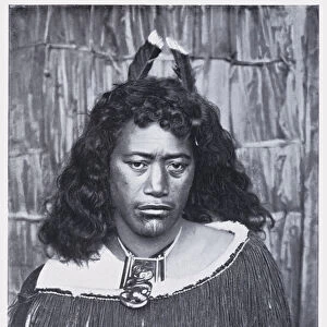 A Maori Woman (b / w photo)