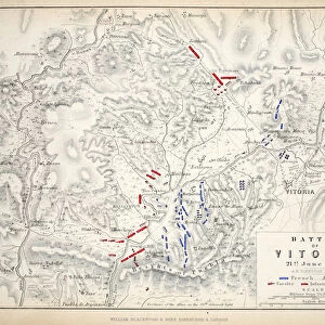 Map of the Battle of Vitoria, published by William Blackwood and Sons, Edinburgh & London