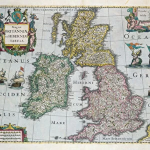 Map of Britain, 1631 (hand-coloured engraving)