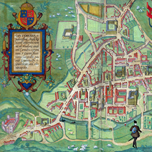 Map of Cambridge, from Civitates Orbis Terrarum