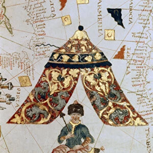 Detail of a map depicting Sultan Suleiman the Magnificent called The Great Turk