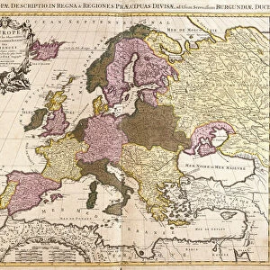 Map of Europe (etching, 1730)