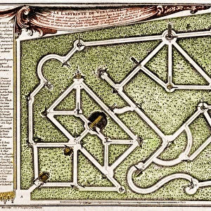 Map of the maze in the park of the castle of Versailles