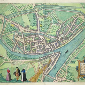 Map of Namur, from Civitates Orbis Terrarum by Georg Braun (1541-1622