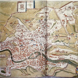 Map of Rome in 1570 - in "Civitatis Orbis Terranum"