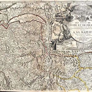 Map of Savoy and Piedmont (Italy) (Engraving, 1717)