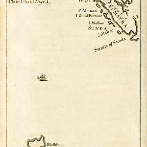 Map showing location of Lilliput from first edition of