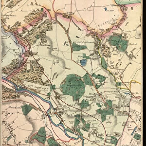 Map showing Toll Bar House, Morris Lane, Kirkstall, West Yorkshire, 1849 (colour litho)