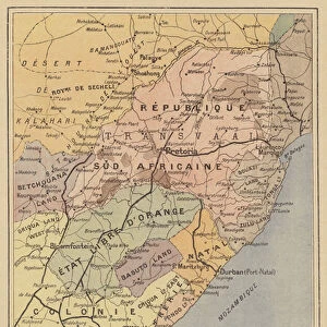 Map of South Africa (colour litho)