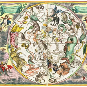 Map of the Southern Hemisphere, from The Celestial Atlas
