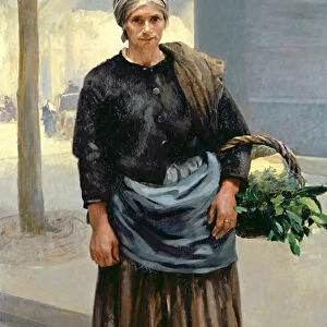 Marianne Orfrey, Vegetable Seller (oil on canvas)