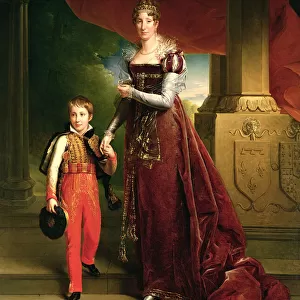 Marie Amelie de Bourbon (1782-1866) Duchess of Orleans and her Son, Prince Ferdinand
