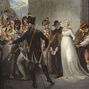 Marie-Antoinette leaving the Conciergerie, on October 16, 1793 (engraving)
