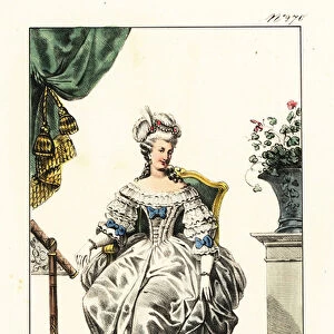 Marie Antoinette, wife to King Louis XVI, last queen of France. 1825 (lithograph)