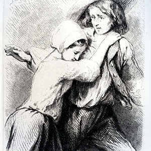 Marie and Germain from The Devils Pool by George Sand, 1851 (engraving)