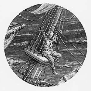 The Mariner aloft in the poop of the ship, scene from The Rime of the Ancient