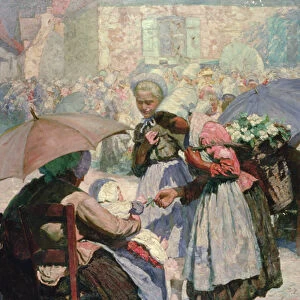 Market Day, Etaples (oil on canvas)