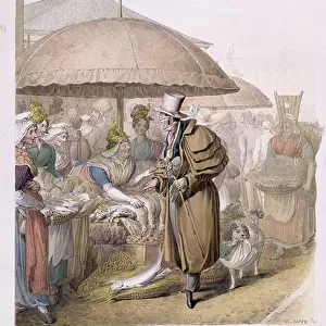 The Markets at Les Halles, 1831 (w/c on paper)