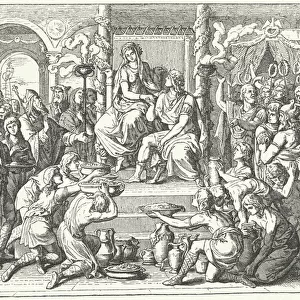 The marriage of Ataulf, King of the Visigoths, and Galla Placidia, daughter of the Roman Emperor Theodosius I, 414 (engraving)