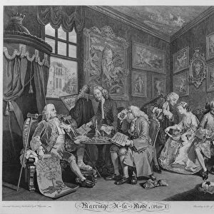 Marriage a la Mode, Plate I, The Marriage Settlement, 1745 (engraving)