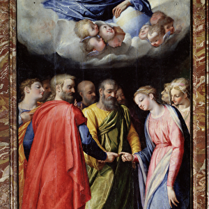 The Marriage of the Virgin Painting by Scipione Pulzone il Gaetano (1550-1598