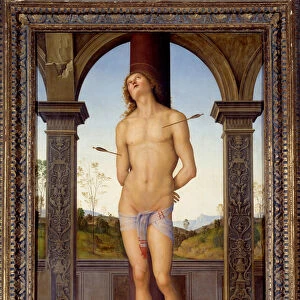 The Martyrdom of San Sebastian Painting by Pietro di Cristoforo Vannucci
