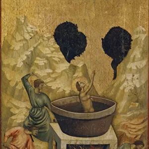 The martyrdom of St. Cecile, plunged into a bath of boiling water (tempera on wood, late 13th-early 14th century)