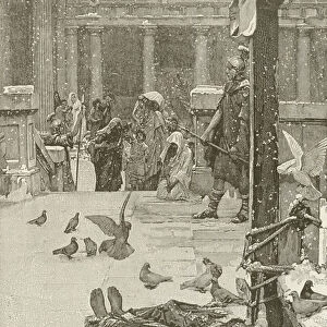 Martyrdom of St Eulalia, from the painting by J W Waterhouse (engraving)