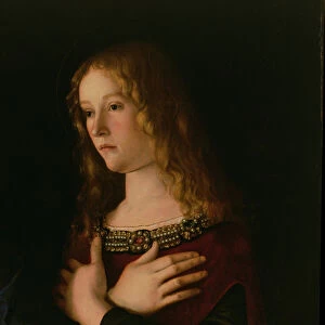 Mary Magdalene, detail from the Virgin and Child with St. Catherine and Mary Magdalene, c
