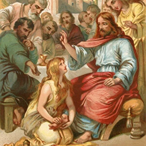 Mary washes the feet of Jesus