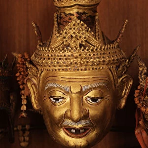 Mask of a Reshi, or hermit, for Khon theatre (metal)