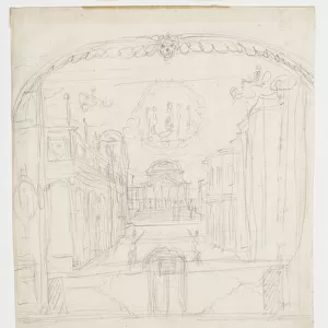 The Masque of Augurs, 1622 - Scene II: The College of Augurs, 1621-22 (graphite on paper)