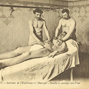Massage Treatment, Vichy, France (b / w photo)