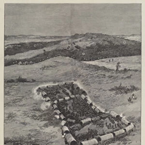 The Matabili War, Battle on 1 November, near Buluwayo (engraving)