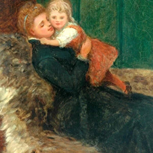Maternal Affection (oil on canvas)
