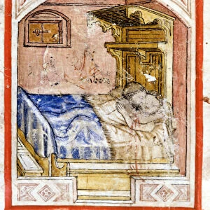 Mating scene. Miniature from codex 212 (or padovano codice or Bible of Padua