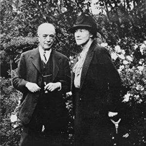 Maud (1875-1960) and Leonard (1872-1953) Messel at Nymans (b / w photo)