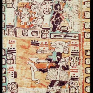 Detail from a Mayan Codex (vellum)