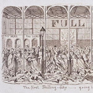 Mayhews Great Exhibition of 1851: The First Shilling Day - Going In, 1851 (etching)