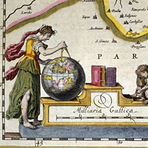 Measurement of the Earth. Detail of the atlas by Willem Janszoon Blaeu (1571-1638)