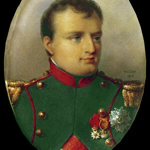 Medallion portrait of Napoleon I in the uniform of the chasseurs, 1812 (oil on canvas)