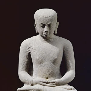 Meditating monk, from Candi Plaosan (andesite)