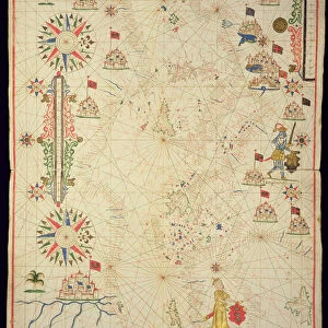 The Mediterranean Basin, from a nautical atlas, 1646 (ink on vellum) (see also 330937-330938)