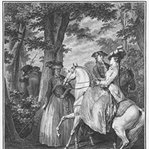 The meeting at the Bois de Boulogne, engraved by Heinrich Guttenberg (1749-1818) c