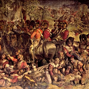 The Meeting of Wellington and Blucher after Waterloo (wall painting) (detail of 200144)