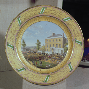 Meissen plate, decorated with a scene of Apsley House, c. 1818 (porcelain)