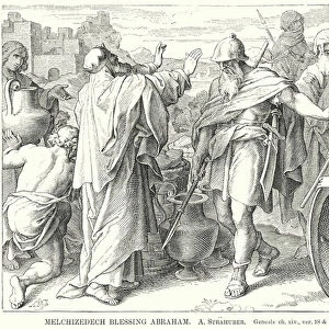 Melchizedech Blessing Abraham, Genesis, ch xiv, ver 18 and 19 (engraving)