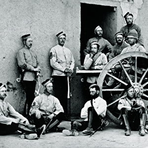 Members of the Royal Artillery, 1879 circa (b / w photo)
