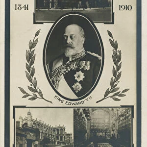Memorial card for King Edward VII (b / w photo)