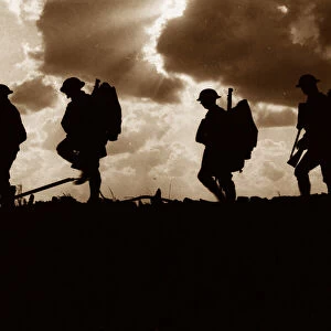 Men of the 8th Battalion, East Yorkshire Regiment going up to the line near Frezenberg